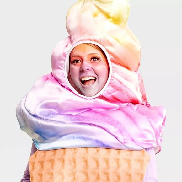 Adult Mens Womens Hyde and Eek ICE CREAM CONE Halloween Costume OSFM Frozen NWT - Picture 3 of 3